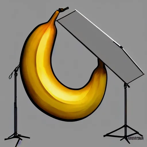 Image similar to Digital art of a banana, studio photo, studio lighting, with shadows, digital art.