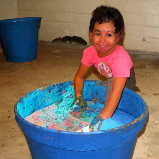 Image similar to remember when you fell in that bucket of paint?