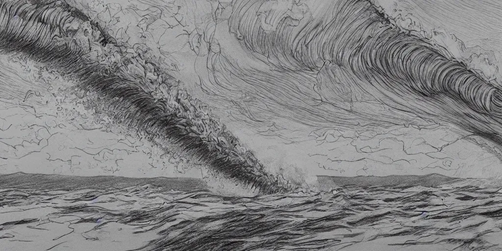 How to Draw Tsunami - YouTube