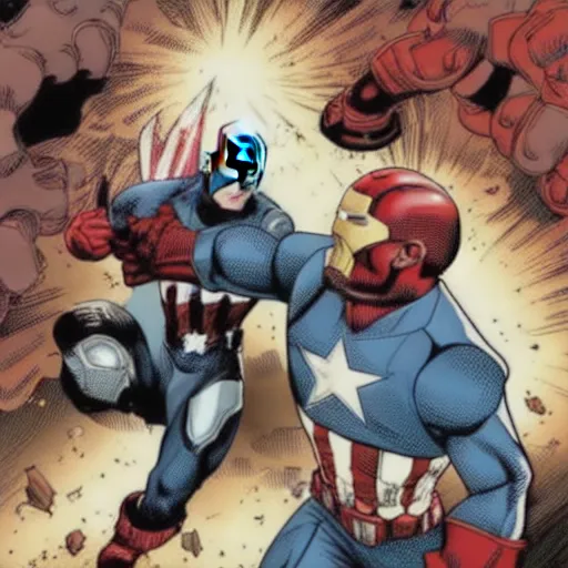 Image similar to captain america and iron man combined