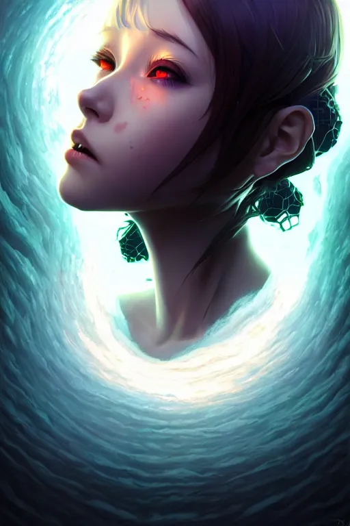 Image similar to azathoth girl save the earth, occlusion shadow, specular reflection, rim light, unreal engine, artgerm, artstation, art by hiroaki samura and ilya kuvshinov and ossdraws, intricate, highly detailed 8 k, cosmic horror illustration, extremely beautiful and aesthetic shape of face and body, movie poster