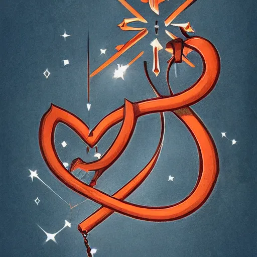 Prompt: icon stylized minimalist heart and dagger below a snake surrounded by snowflakes, loftis, cory behance hd by jesper ejsing and zdzisław beksinski and norman rockwell and greg rutkowski weta studio, and lucasfilm - c 1 0