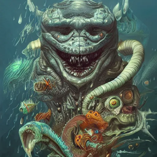 Image similar to creatures of the deep unknown, realistic, hyper detailed, illustration, trending on artstation