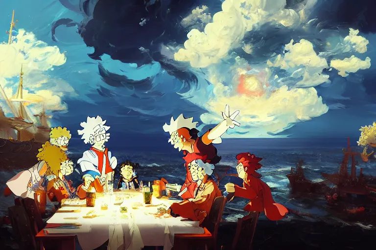 Prompt: baroque oil painting of anime key visual concept art of the krusty crab bombing of 1 9 7 6, trending on artstation, palette knife and brush strokes, oil on canvas, style of makoto shinkai greg rutkowski studio ghibli genshin impact