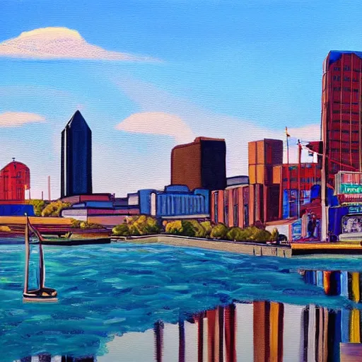 Prompt: a painting of Milwaukee Wisconsin