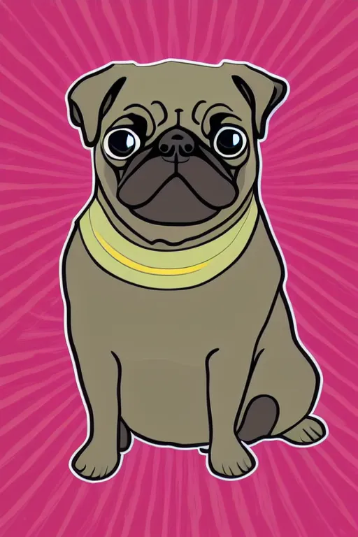 Image similar to Portrait of a pug as the pope, sticker, colorful, illustration, highly detailed, simple, smooth and clean vector curves, no jagged lines, vector art, smooth