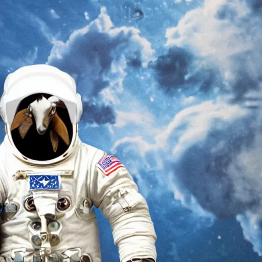 Image similar to an astronaut as a goat