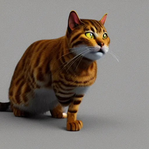 Prompt: 'impressive modern 3d render of a realistic cat, trending on artstation, with drop shadow, Unreal Engine, RTX, Octane, 4K'