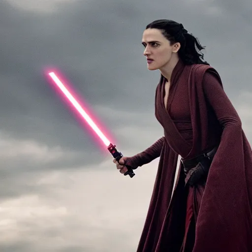 Prompt: a movie still of katie mcgrath as a jedi master