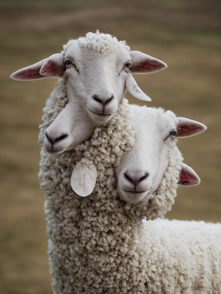 Prompt: the very beautiul 5 0 mm portrait photo of the sheep queen