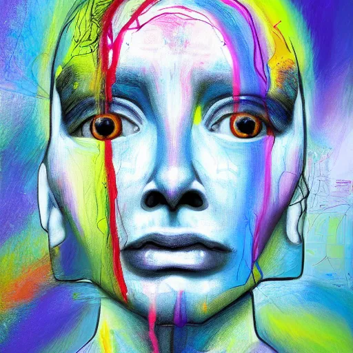 Image similar to the mind is overloaded by reality, humanity, sensory processing overload, trending, digital painting, oil painting marks, very award - winning