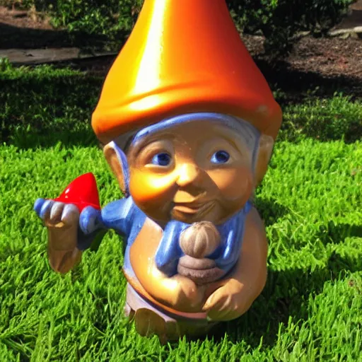 Image similar to garden gnome helicopter