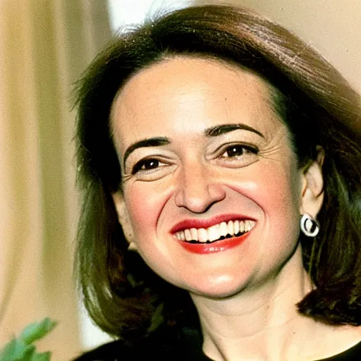 Prompt: Photo of Sheryl Sandberg in 1987