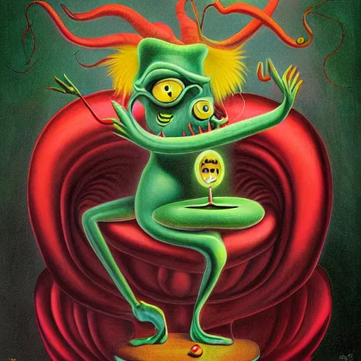 Image similar to Demon painting by Mark Ryden and Todd Schorr, Dr Seuss