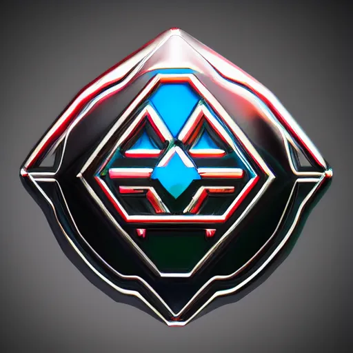 Prompt: chrome hyrule shield, glossy, metallic, neon, symmetrical, tribal patterns, realistic, unreal engine, octane redshift, artstation, behance