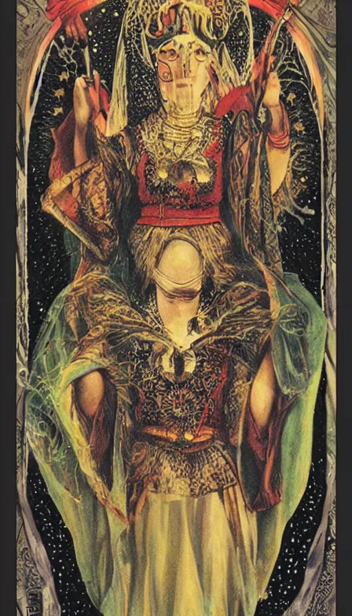 Image similar to the high priestess, tarot, art germ