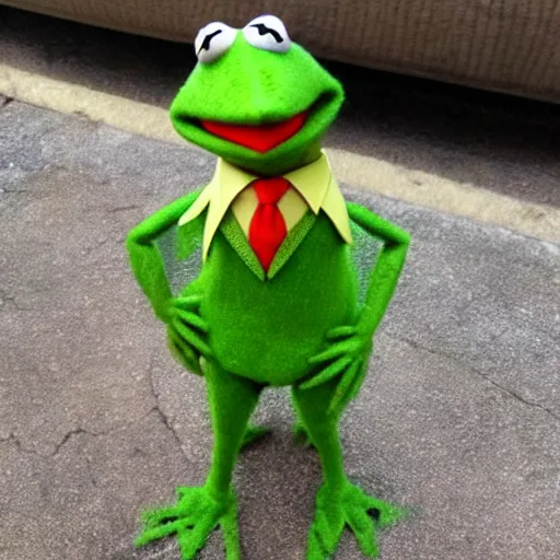 Image similar to Kermit the frog as Saul Goodman