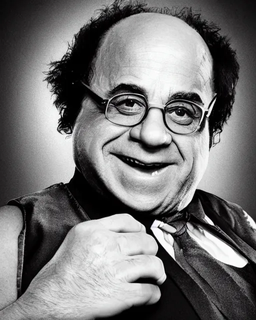 Image similar to portrait of danny devito as a professional wrestler. photographic, photography