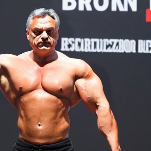 Prompt: Viktor Orban Bodybuilder