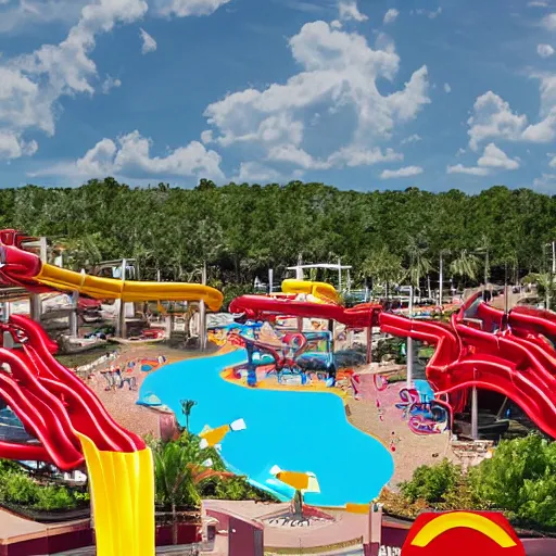 Image similar to a 5 star mcdonalds themed waterpark