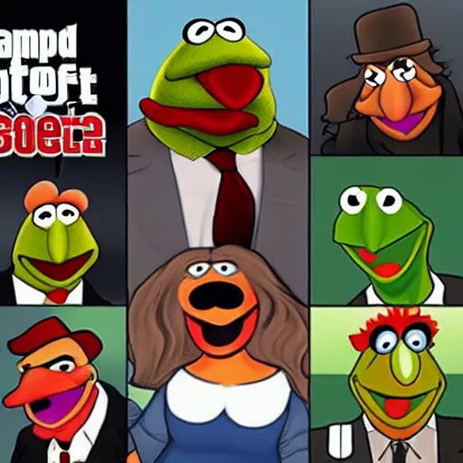 Image similar to muppets as characters in gta 5