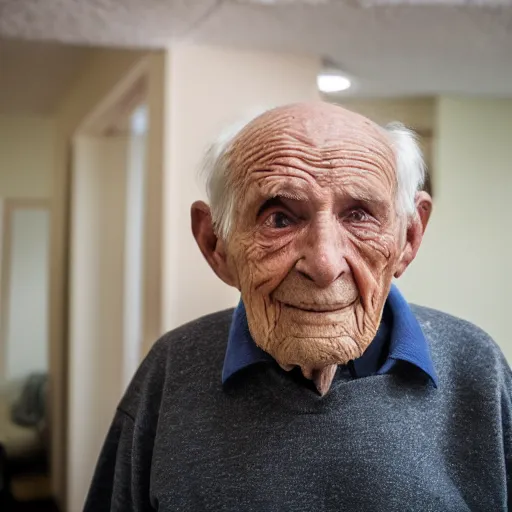 Image similar to elderly man with lightsaber in a nursing home, canon eos r 3, f / 1. 4, iso 2 0 0, 1 / 1 6 0 s, 8 k, raw, unedited, symmetrical balance, wide angle