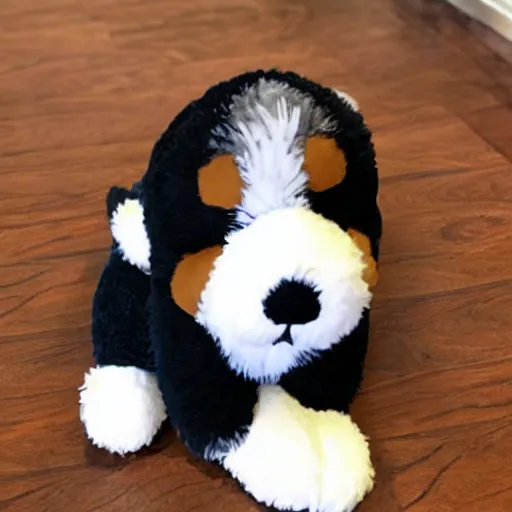 Image similar to Bernedoodle stuffed animal