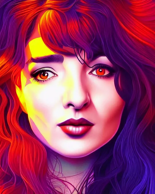 Image similar to richly detailed color illustration young kate bush illustrated by artgerm and mina petrovic and timothy kong and marina federovna. 3 - d shadowing