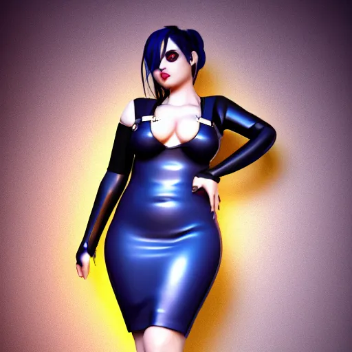 Prompt: curvy sublime feminine hot goth cutie with elegant blue-gold leather dress, checkered, cgsociety, photorealistic, sublime ambience, idealistic, 16k, smooth, sharp focus, trending on ArtStation, volumetric lighting, fully clothed, worksafe