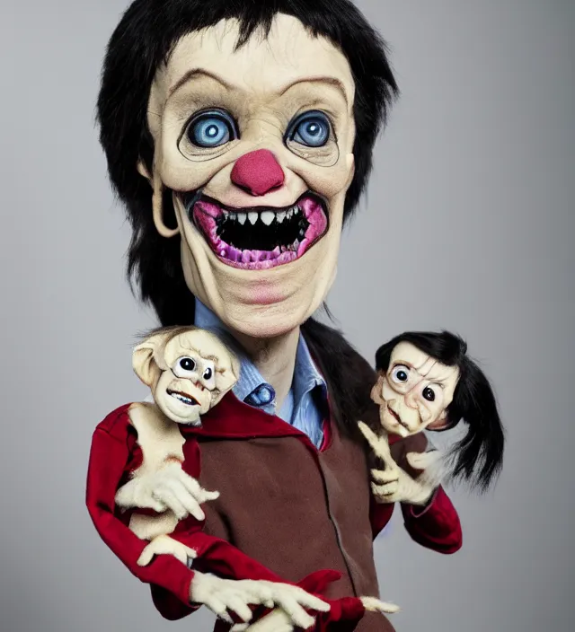 Prompt: hyper realistic photography of ventriloquist puppet, scott radke