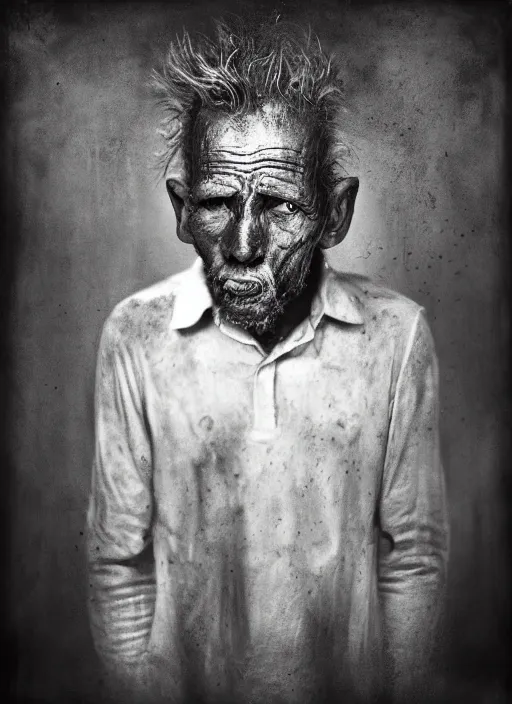 Image similar to handsome anthropomorphic mangle by lee jeffries, gelatin silver process