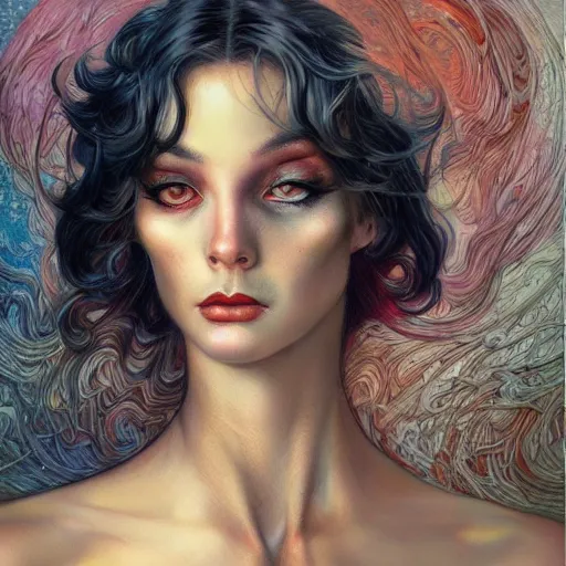 Image similar to a portrait in the style of anna dittmann and donato giancola and virgil finlay.