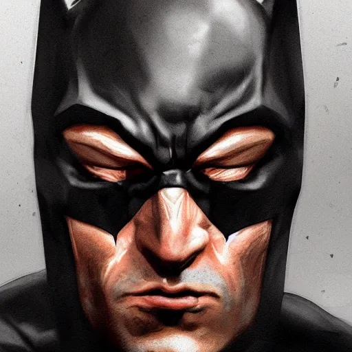 Image similar to portrait of broken batman, intricate, photoreal elegant, highly detailed, centered, grungy, digital painting, artstation, concept art, smooth, sharp focus,