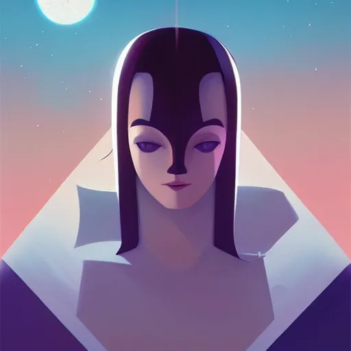 Image similar to face icon stylized minimalist the day the earth stood still 1 9 5 1, loftis, cory behance hd by jesper ejsing, by rhads, makoto shinkai and lois van baarle, ilya kuvshinov, rossdraws global illumination