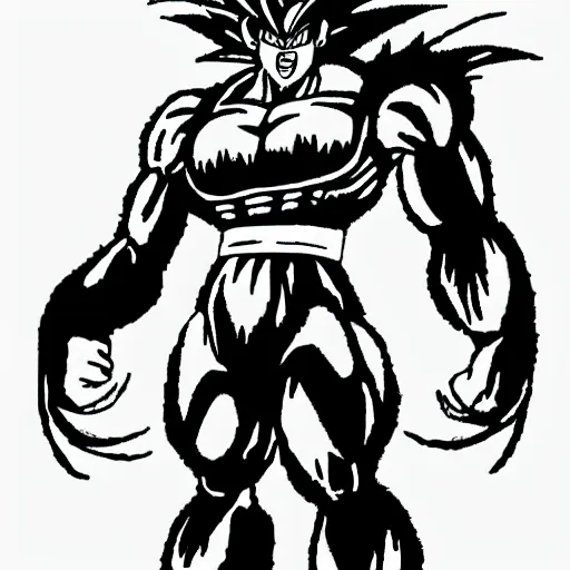 Prompt: dragonball z style bigfoot power monster