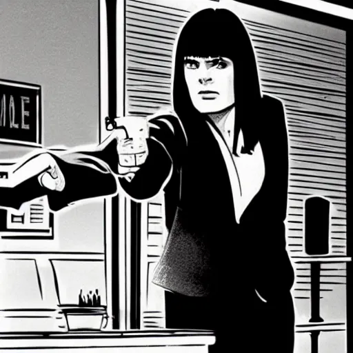 Prompt: A photo of the storyboard from Pulp Fiction