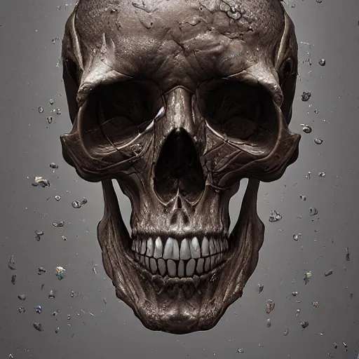 Image similar to portrait_of_a_melting_skull._intricate_abstract._intricate_artwork._by_Tooth_Wu_wlop_beeple_dan_mumford._octane_render_trending_on_artstat