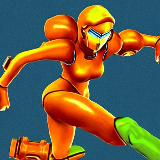 Prompt: samus on nintendo 6 4