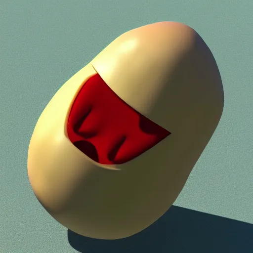 Prompt: 3 d rendered potato with scary face