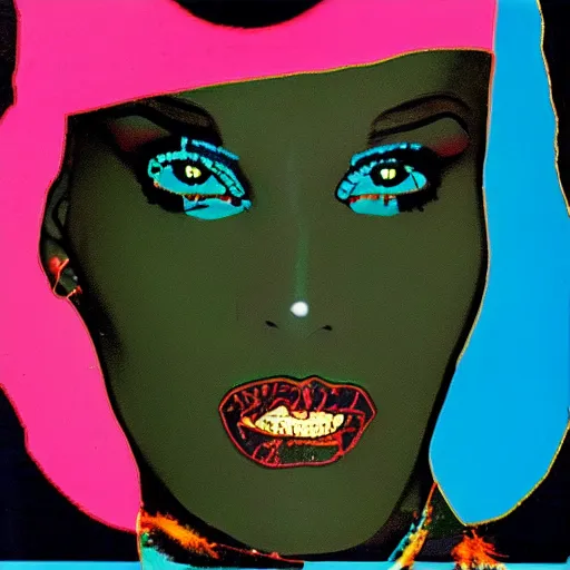 Prompt: grace jones by andy warhol