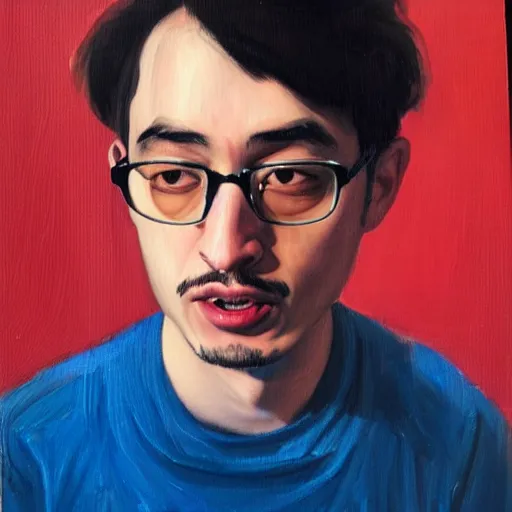Image similar to filthy frank portrait, oil painting