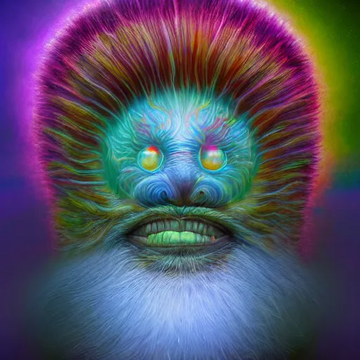 Prompt: colossal fluffy micro organism, by alex grey, fantasy, vivid colors, sharp focus, digital art, hyper - realistic, 4 k, unreal engine, highly detailed, hd, dramatic lighting by brom, trending on artstation