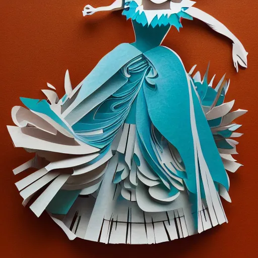 Image similar to cut paper sculpture of cinderella