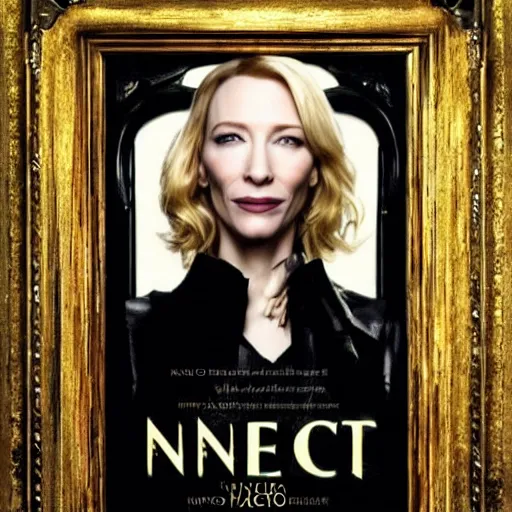 Image similar to cate blanchett , neo gothic, movie poster,