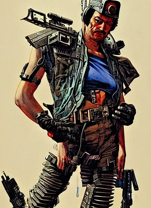 Image similar to cyberpunk mercenary. portrait by jean giraud and anton otto fischer and john philip falter and will eisner and gil elvgren