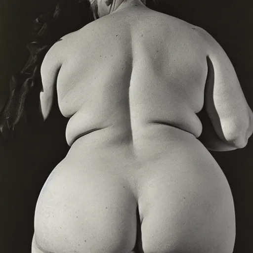 Image similar to Back view of the grim reaper, curvy, deep shadows, award winning, by Lucien Clergue