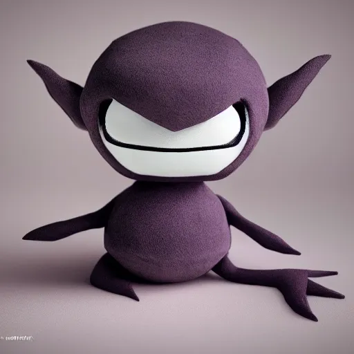 Image similar to cute fumo plush of a void imp who crawled out a hole in reality, anime girl, symmetry, gothic, vray
