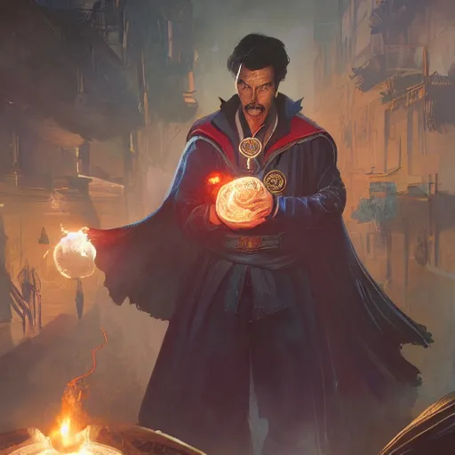 Image similar to doctor strange eating tacos geog darrow greg rutkowski