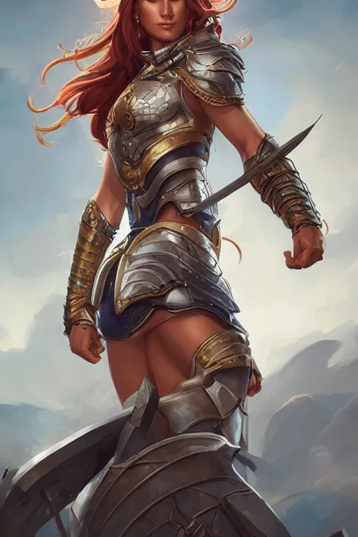 Image similar to amazon valkyrie athena, d & d, fantasy, portrait, highly detailed, headshot, digital painting, trending on artstation, concept art, sharp focus, illustration, art by artgerm and greg rutkowski and magali villeneuve