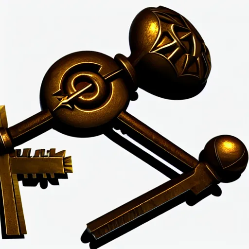 Prompt: a 3d game item of the metal key, icon, vray 4k render, on the white background, rpg game inventory item